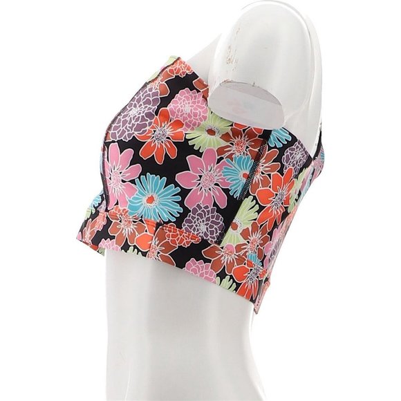 NWT WVVY BT FITTY BRITTTTY POWER ONE SHOULDER BRA BLACK FLORAL PRINT MEDIUM - Picture 3 of 12